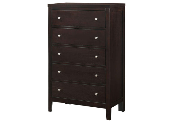 202095 Carlton 5-drawer Bedroom Chest Cappuccino