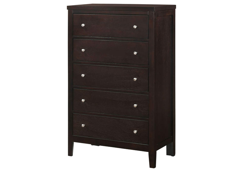 202095 Carlton 5-drawer Bedroom Chest Cappuccino