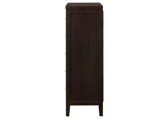 202095 Carlton 5-drawer Bedroom Chest Cappuccino