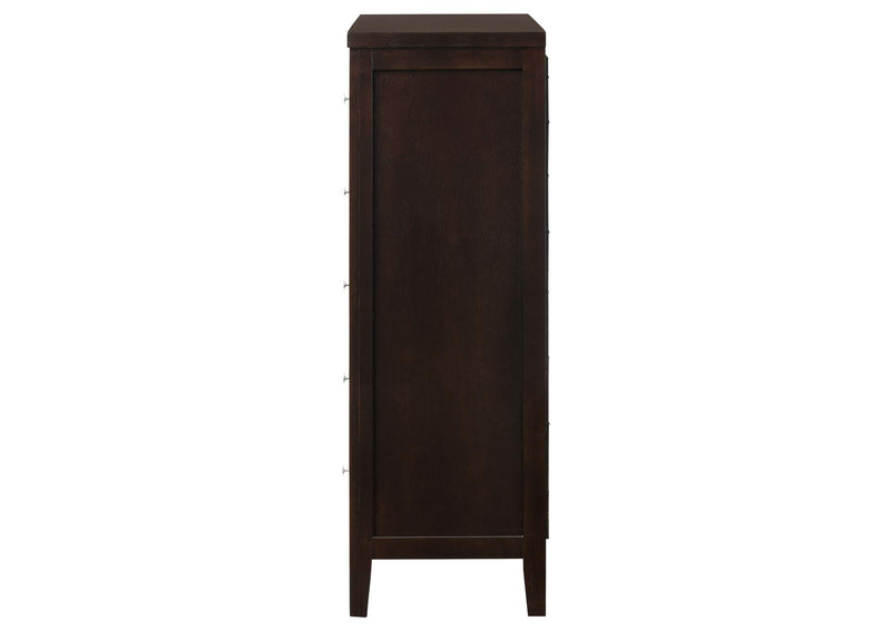 202095 Carlton 5-drawer Bedroom Chest Cappuccino