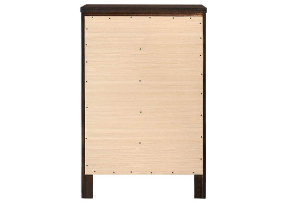 202095 Carlton 5-drawer Bedroom Chest Cappuccino