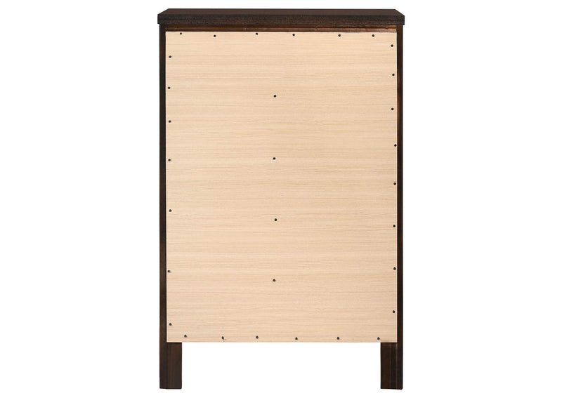 202095 Carlton 5-drawer Bedroom Chest Cappuccino