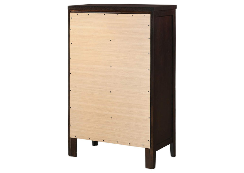 202095 Carlton 5-drawer Bedroom Chest Cappuccino