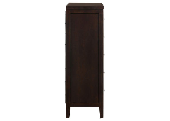 202095 Carlton 5-drawer Bedroom Chest Cappuccino