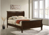 202411F Louis Philippe Wood Full Sleigh Bed Cappuccino