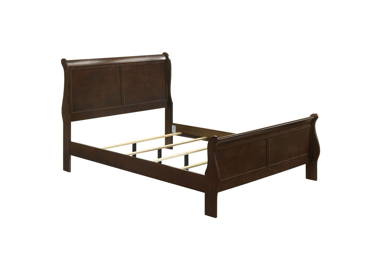 Louis Philippe Wood Full Sleigh Bed Cappuccino
