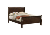 202411F Louis Philippe Wood Full Sleigh Bed Cappuccino