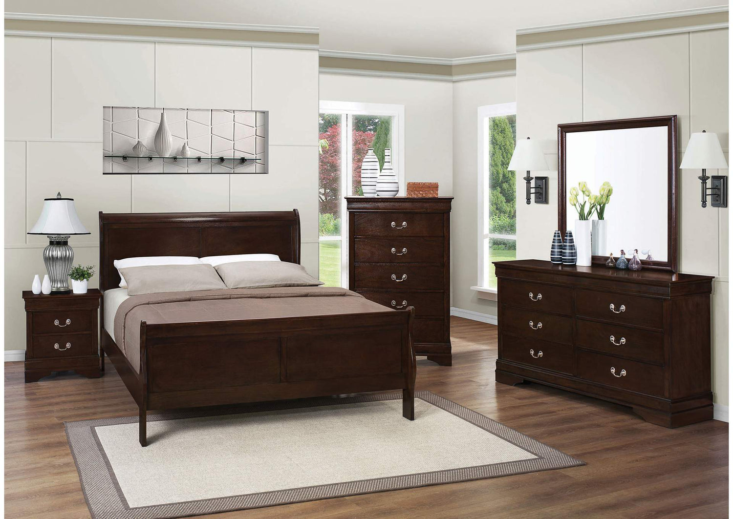 Louis Philippe 5-piece Eastern King Bedroom Set Cappuccino