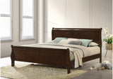 202411KE Louis Philippe Wood Eastern King Sleigh Bed Cappuccino