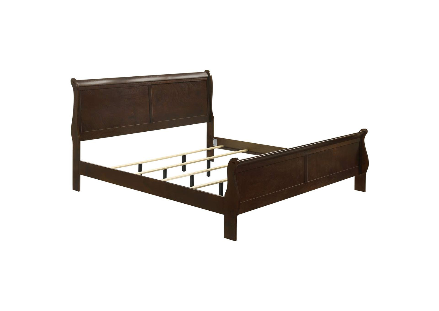 Louis Philippe Wood Eastern King Sleigh Bed Cappuccino
