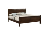 202411KE Louis Philippe Wood Eastern King Sleigh Bed Cappuccino