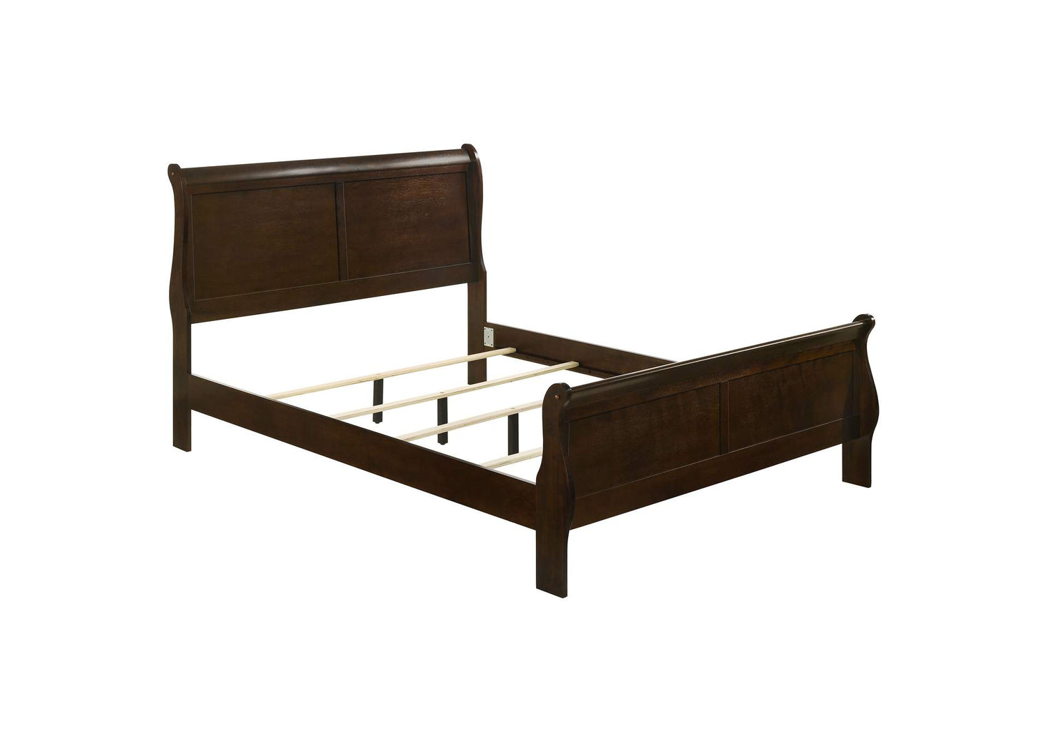Louis Philippe Wood Queen Sleigh Bed Cappuccino