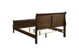 202411Q Louis Philippe Wood Queen Sleigh Bed Cappuccino