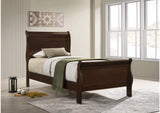 202411T Louis Philippe Wood Twin Sleigh Bed Cappuccino