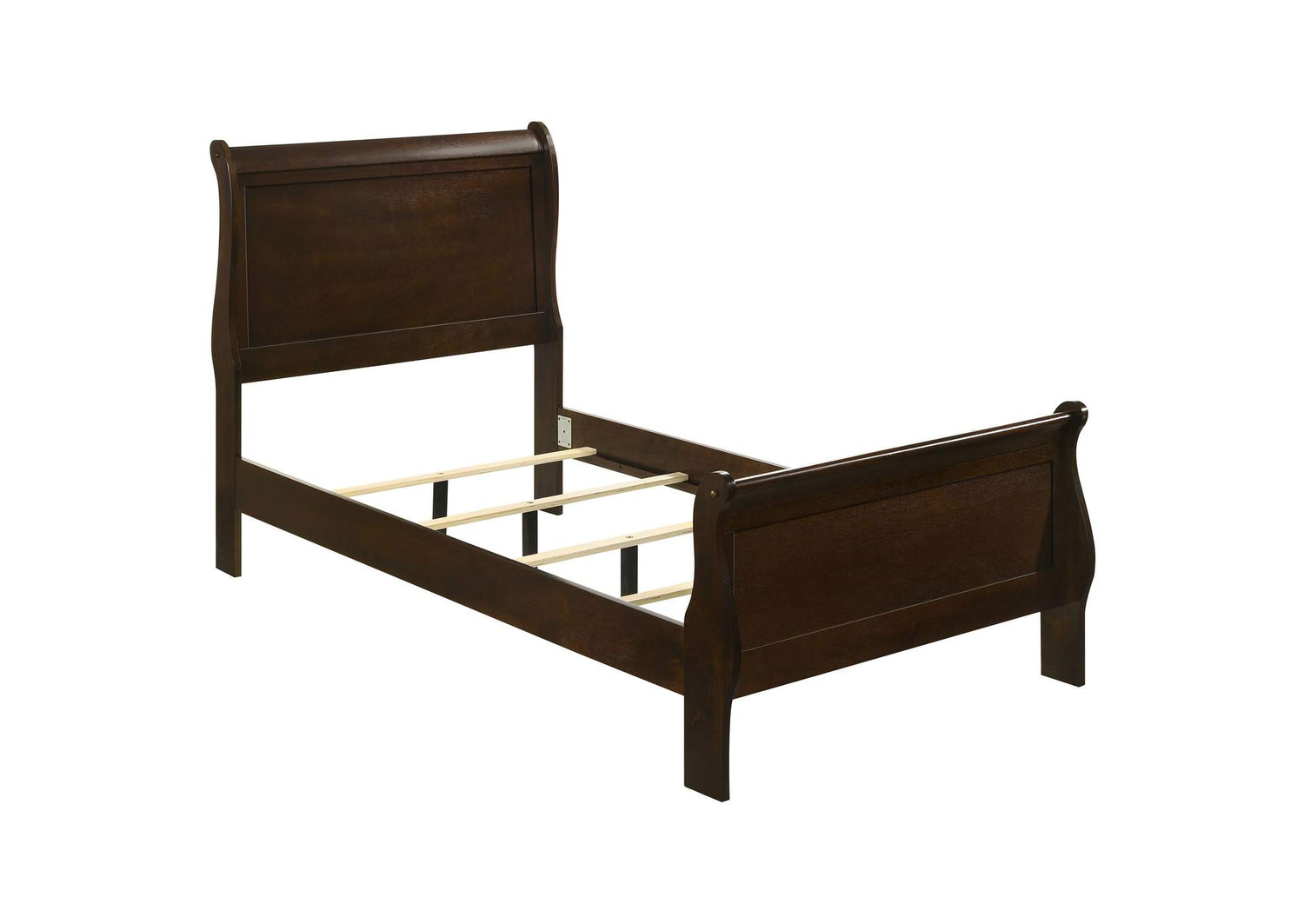 Louis Philippe Wood Twin Sleigh Bed Cappuccino