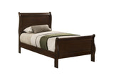 202411T Louis Philippe Wood Twin Sleigh Bed Cappuccino
