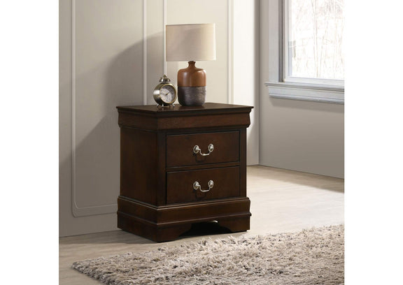 202412 Louis Philippe 2-drawer Nightstand Cappuccino