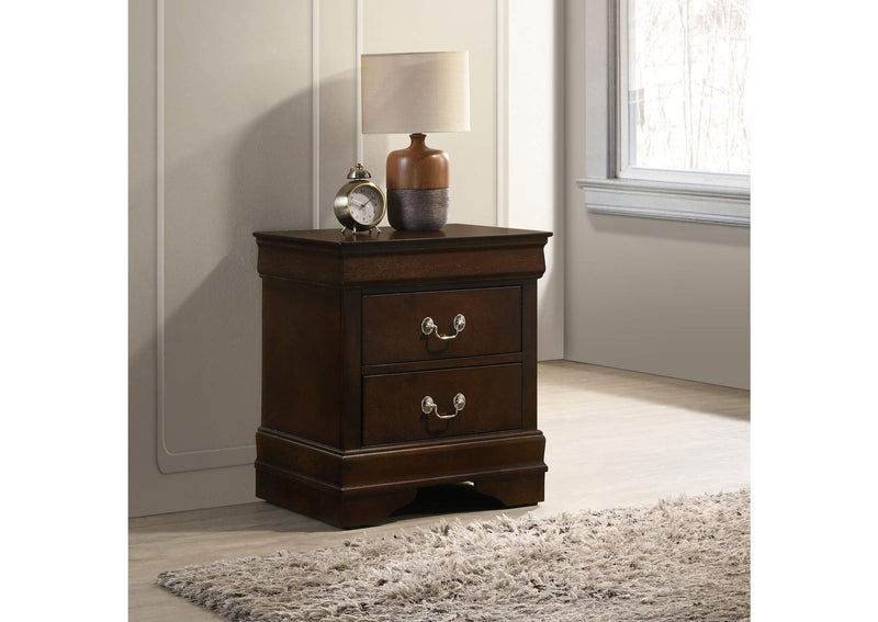 202412 Louis Philippe 2-drawer Nightstand Cappuccino