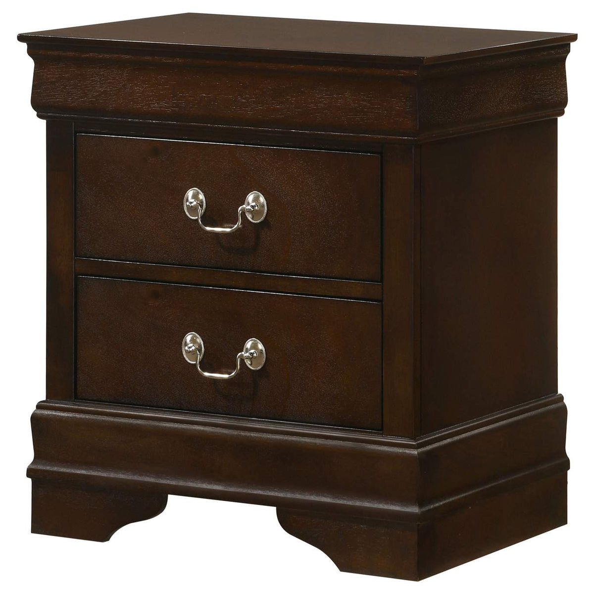 202412 Louis Philippe 2-drawer Nightstand Cappuccino
