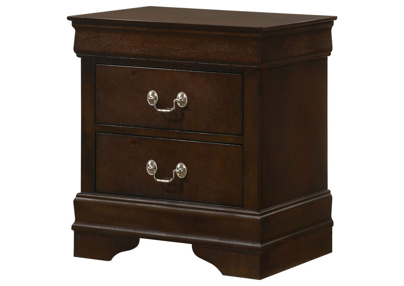 202412 Louis Philippe 2-drawer Nightstand Cappuccino