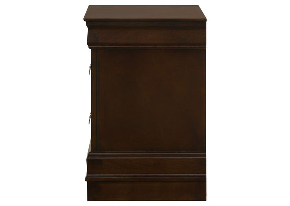 202412 Louis Philippe 2-drawer Nightstand Cappuccino