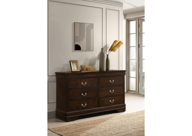 202413 Louis Philippe 6-drawer Dresser Cappuccino