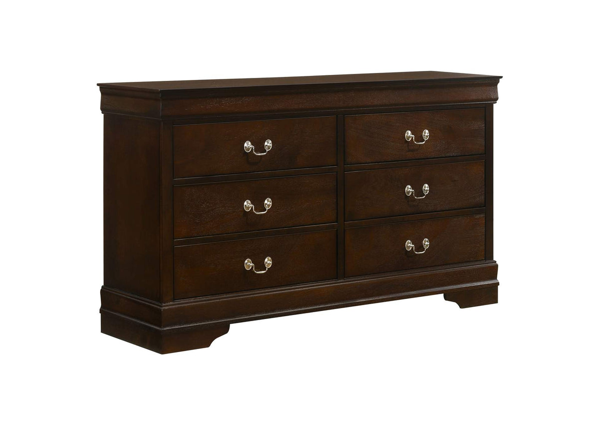 202413 Louis Philippe 6-drawer Dresser Cappuccino