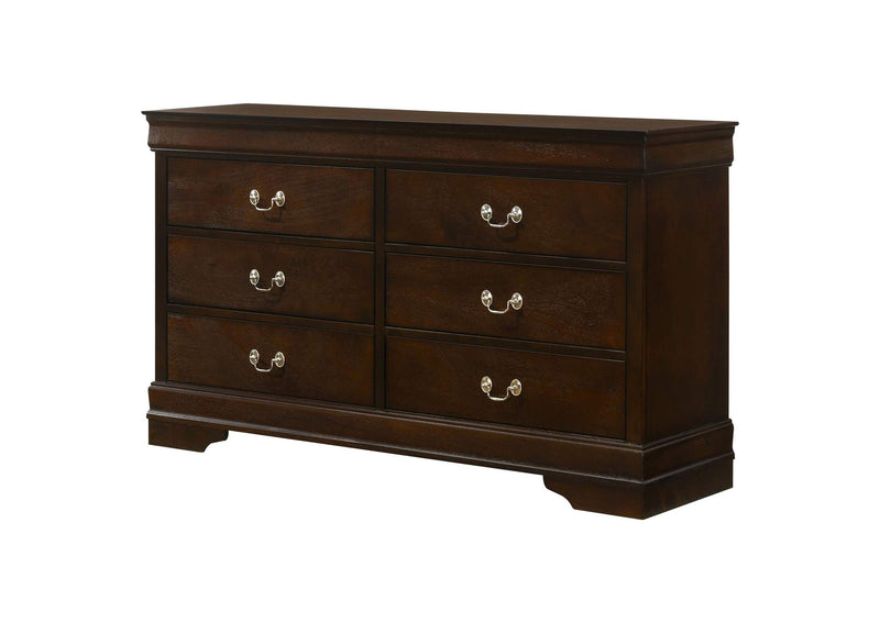 202413 Louis Philippe 6-drawer Dresser Cappuccino