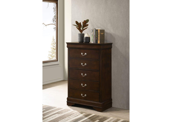 202415 Louis Philippe 5-drawer Bedroom Chest Cappuccino