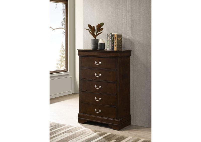 202415 Louis Philippe 5-drawer Bedroom Chest Cappuccino