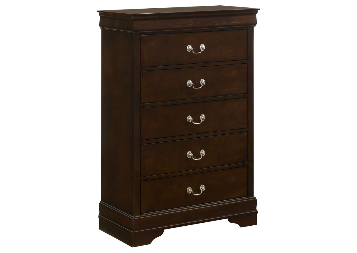 202415 Louis Philippe 5-drawer Bedroom Chest Cappuccino