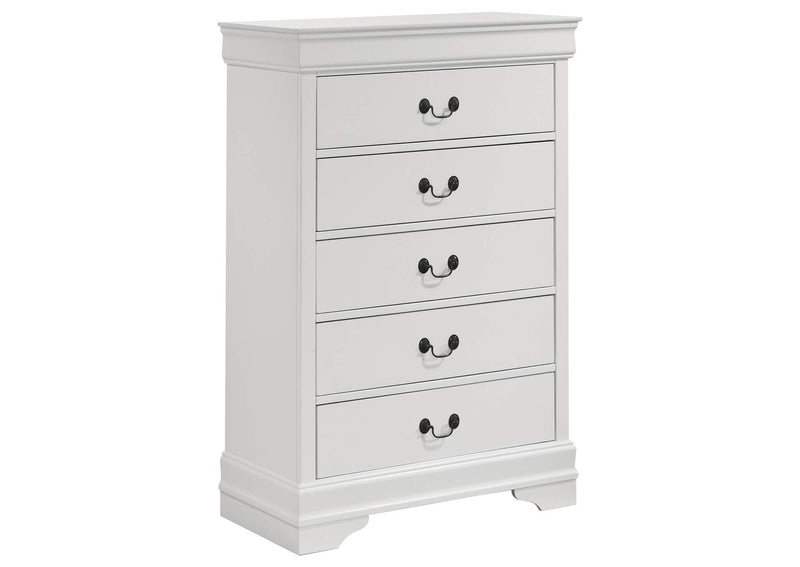 202441F-S5 Louis Philippe 5-piece Full Bedroom Set White