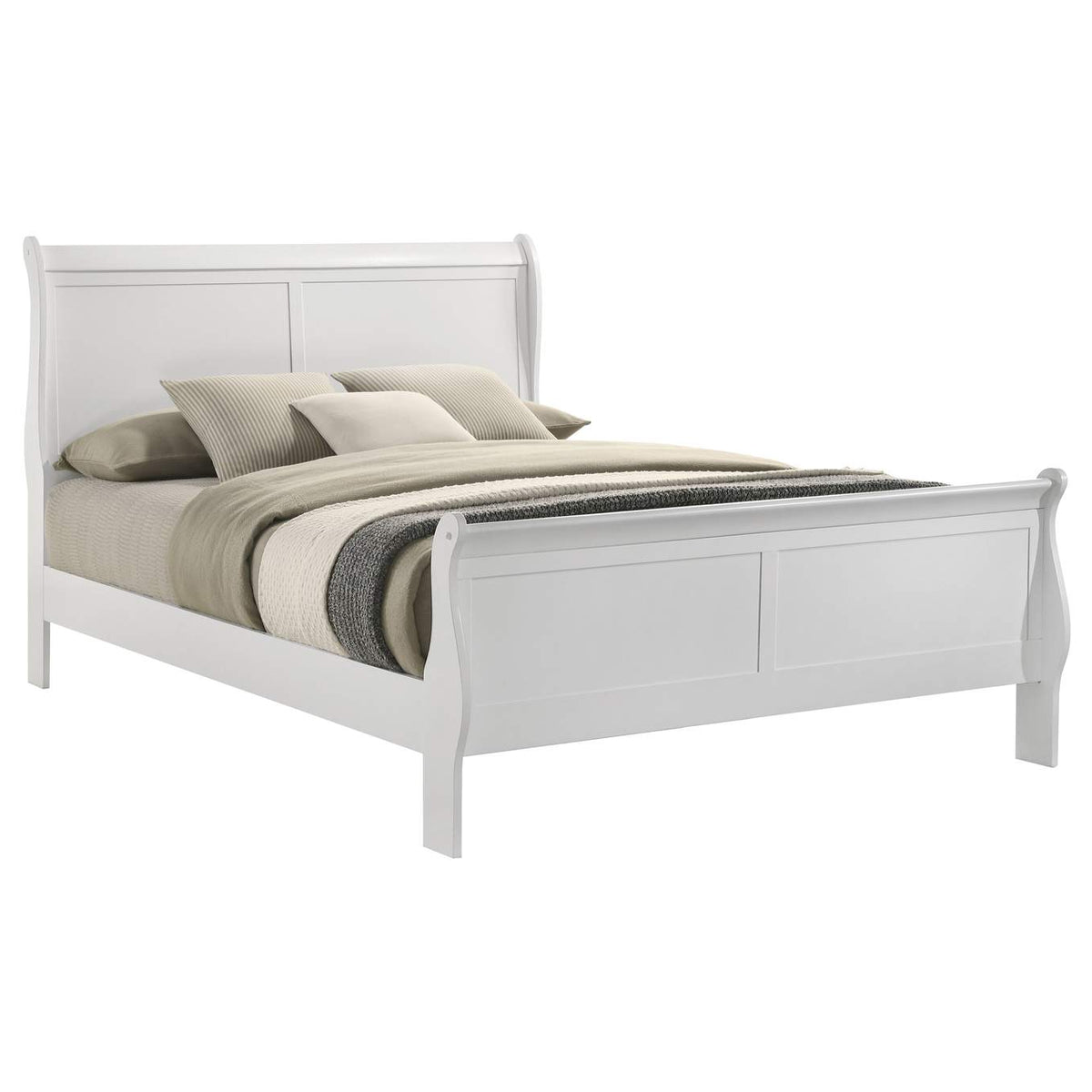 202441F Louis Philippe 47-inch Full Sleigh Panel Bed White