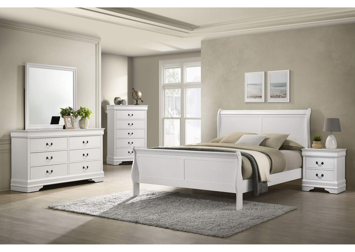 202441Q-S5 Louis Philippe 5-piece Queen Bedroom Set White