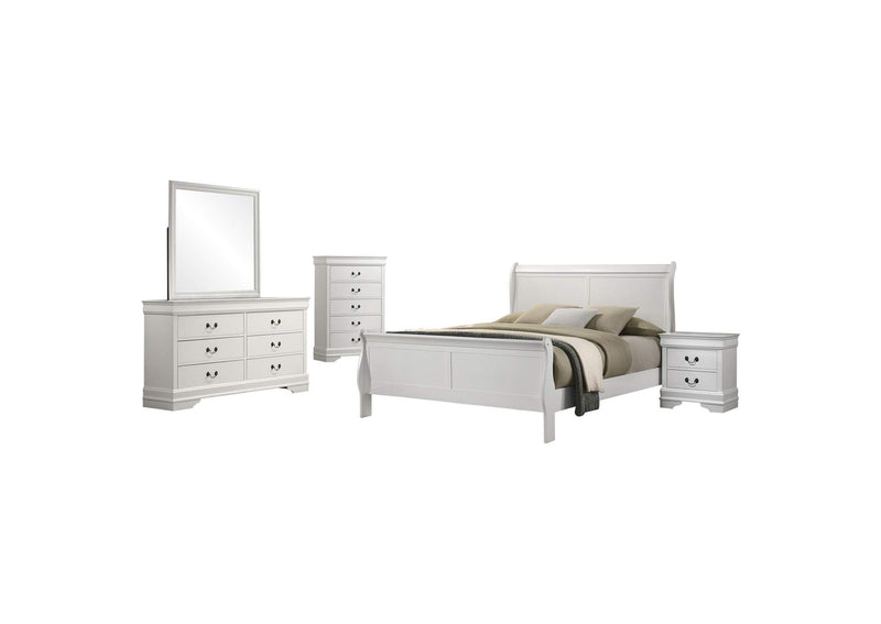 202441Q-S5 Louis Philippe 5-piece Queen Bedroom Set White