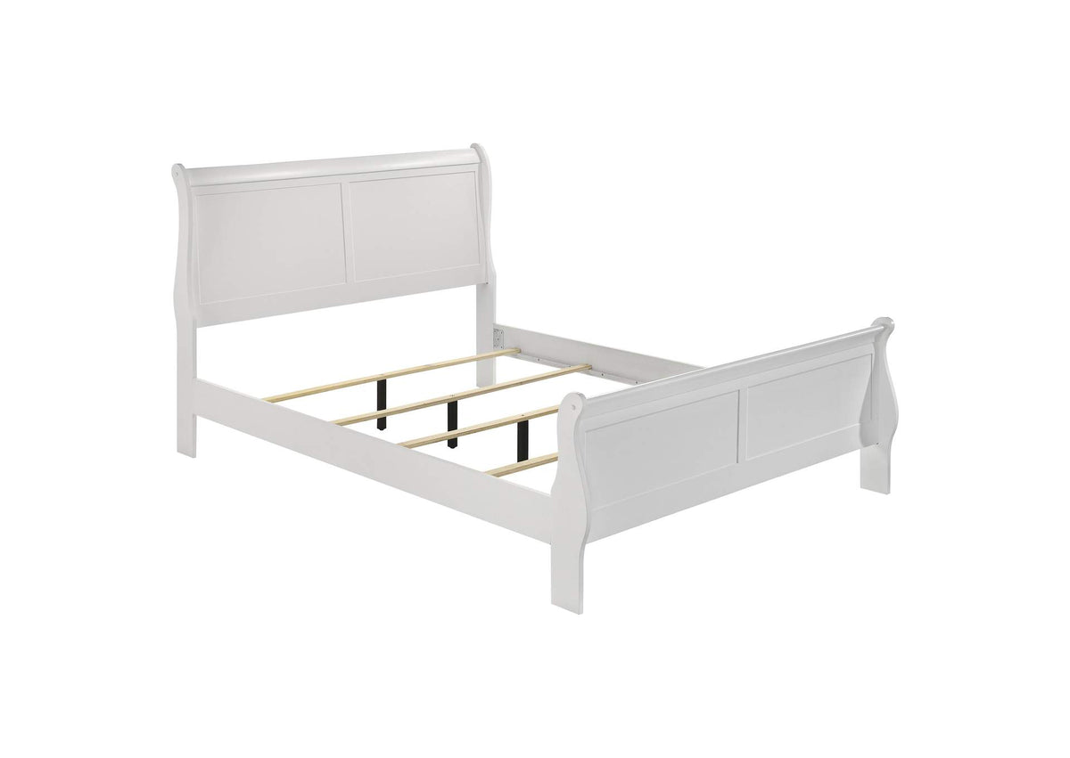202441Q Louis Philippe 47-inch Queen Sleigh Panel Bed White