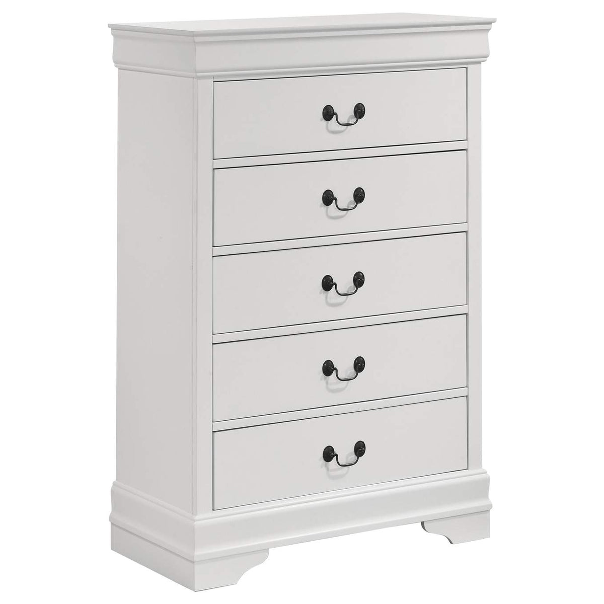 202441T-S5 Louis Philippe 5-piece Twin Bedroom Set White