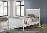 202441T Louis Philippe 47-inch Twin Sleigh Panel Bed White
