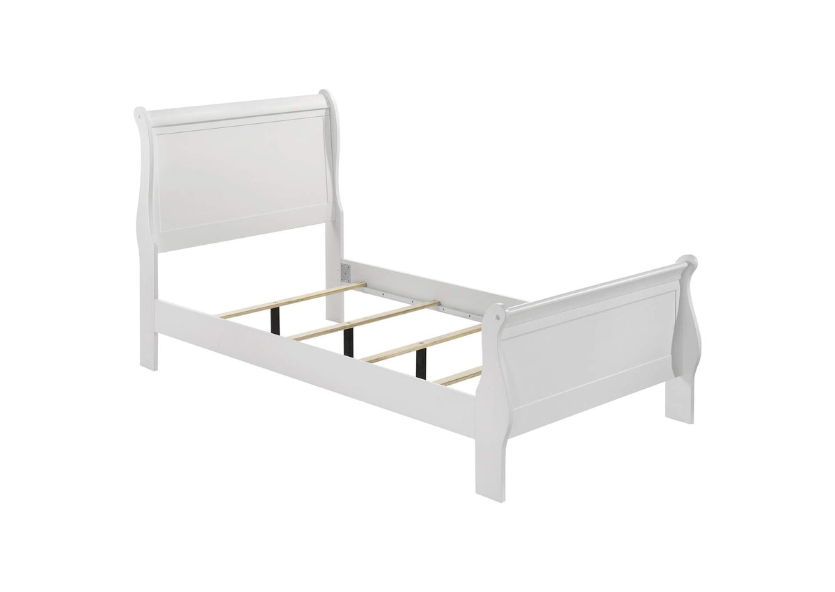202441T Louis Philippe 47-inch Twin Sleigh Panel Bed White