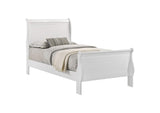 202441T Louis Philippe 47-inch Twin Sleigh Panel Bed White