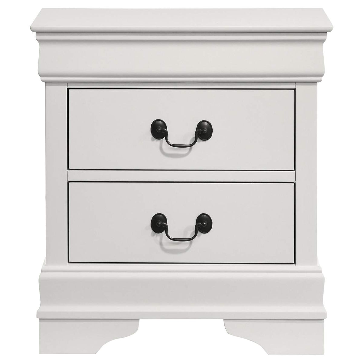 202442 Louis Philippe 2-drawer Nightstand Bedside Table White