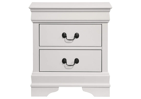202442 Louis Philippe 2-drawer Nightstand Bedside Table White