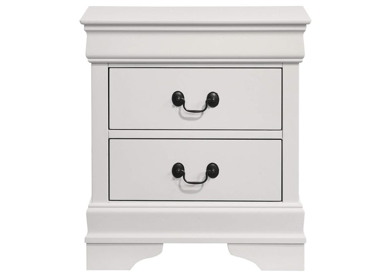 202442 Louis Philippe 2-drawer Nightstand Bedside Table White