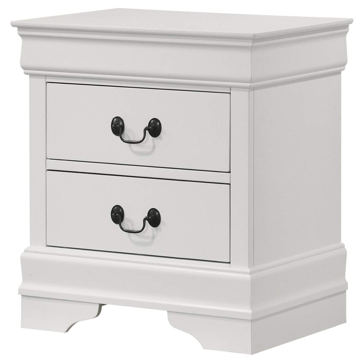 202442 Louis Philippe 2-drawer Nightstand Bedside Table White
