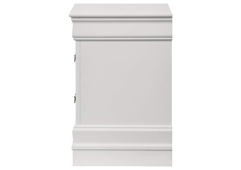 202442 Louis Philippe 2-drawer Nightstand Bedside Table White