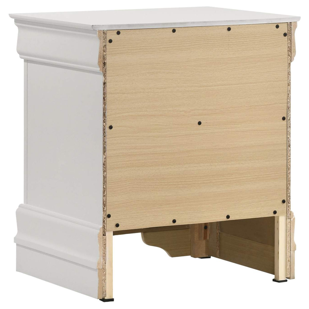 202442 Louis Philippe 2-drawer Nightstand Bedside Table White