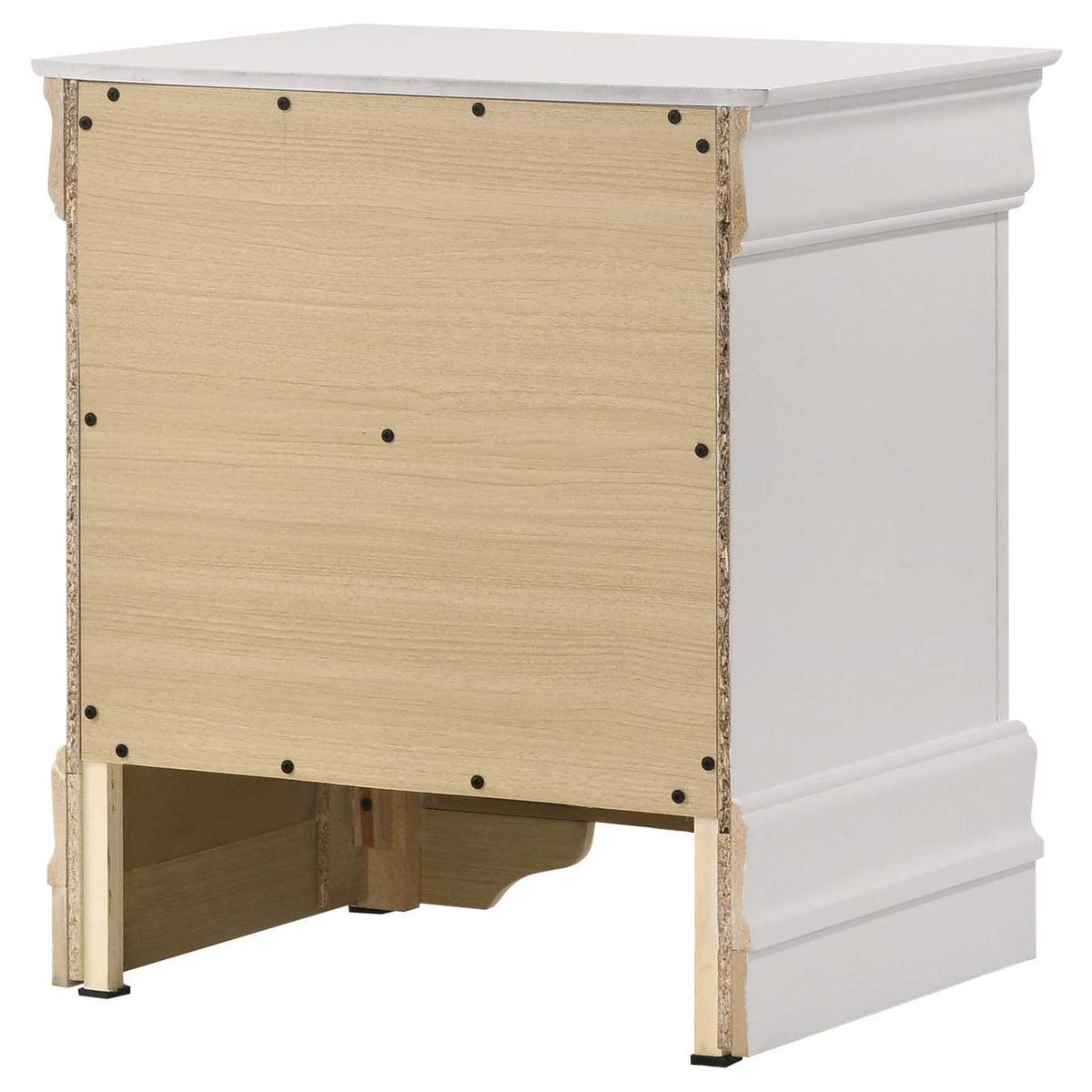 202442 Louis Philippe 2-drawer Nightstand Bedside Table White