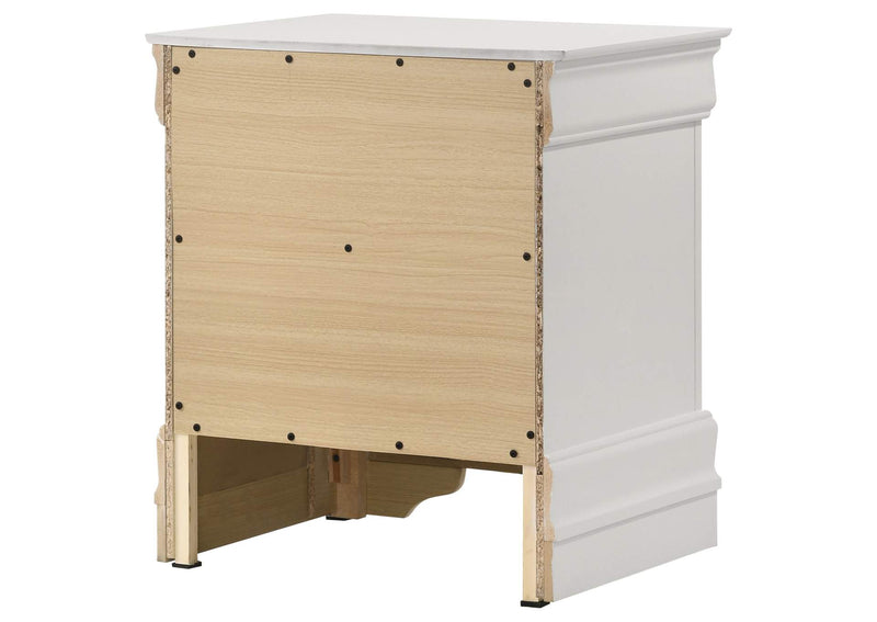 202442 Louis Philippe 2-drawer Nightstand Bedside Table White