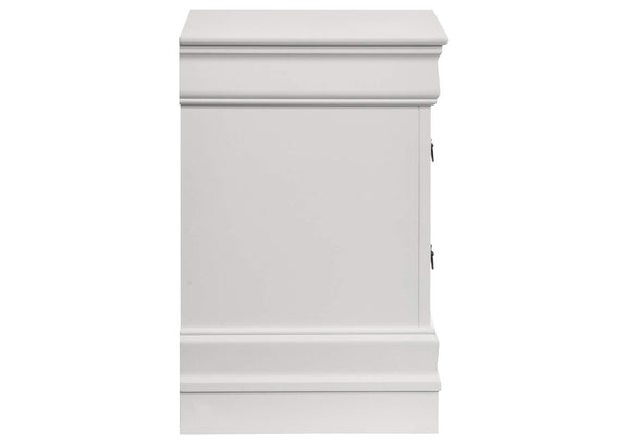 202442 Louis Philippe 2-drawer Nightstand Bedside Table White