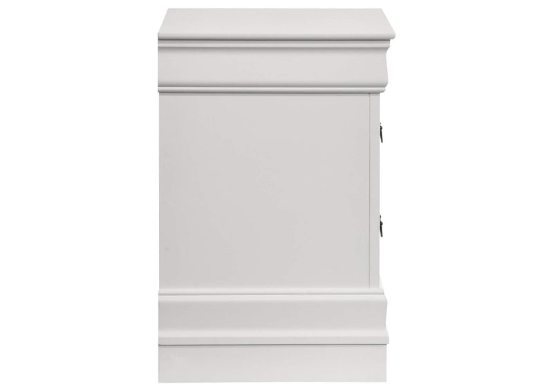 202442 Louis Philippe 2-drawer Nightstand Bedside Table White